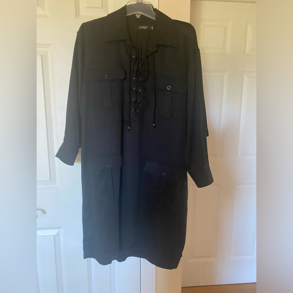 Ralph Lauren black dress long sleeves.